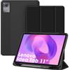 FINTIE Cover per Lenovo Idea Tab 11 Pollici 2025 (TB-336ZU / TB-336FU) | con Portapenne - Sottile Leggero Custodia Posteriore Opaca Traslucida Cover con Auto Sveglia/Sonno, Nero