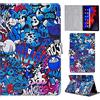 Auslbin Custodia Galaxy Tab A7 2022/2020 Ultra Sottile Cover in Pelle PU per Samsung Tab A7 Magnetico Cover Tablet Custodia per Samsung Galaxy Tab A7 10.4 SM-T500/T503/T505/T509 - Graffiti