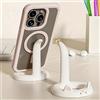 Generic Simpatico supporto per telefono bianco a forma di gatto, design per scrivania, supporto da tavolo per cellulare, supporto da tavolo a forma di gatto carino