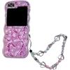 GULVQYF Graziosa custodia protettiva per Samsung Galaxy Z Flip 5, con motivo a cuore e cuore, per ragazze e donne (rosa)