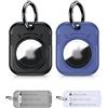 PROfezzion AirTag Holder AirTag Custodia protettiva con portachiavi, etichetta ed etichetta, funzionamento con una sola mano, ABS durevole per collari per cani domestici, chiavi auto, zaino, borsa per