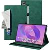 Auslbin Cover Compatibile con Lenovo Idea Tab Plus 12,1 Pollici 2025 TB361ZU TB361FU Custodia di Tablet in Pelle PU in Stile Classico Anti-Fall Case di Scheda Protettiva con Slot per Carte, Verde