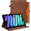 Vkooer Custodia per iPad Mini 7 (A17 Pro) 2024 di 7a generazione/iPad Mini 6 2021 (6a generazione, 8,3 pollici), con custodia a libro in pelle con tasca con funzione di sospensione e riattivazione