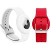 WALLFID Confezione da 2 cinturini Air-tag compatibili con Apple Air-Tag, morbidi e regolabili con etichetta ad aria, per bambini e anziani (rosso e bianco)
