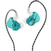 Yinyoo KBEAR - Auricolari in-ear Storm 1DD, con cavo, professionali, con cavo IEM con suono cristallino, jack da 3,5 mm, per musicisti, cantanti, musica (verde chiaro, senza microfono)