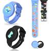 Générique 2 braccialetti per bambini impermeabili per AirTag, simpatico cartone animato regolabile IP53 in silicone nascosto per Apple Air Tag HolderCustodia in silicone morbido anti-smarrimento GPS