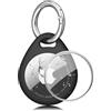 Yisica Custodia impermeabile per Apple AirTag ciondolo con portachiavi, ciondolo AirTag con protezione antigraffio, accessorio Apple Tracker per chiavi, animali domestici, bagagli, zaini (nero)