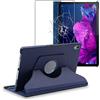 ebestStar - Cover per Lenovo Tab P11, P11 Plus, Custodia Protezione Rotazione 360, Pelle PU, Blu scuro + Vetro Temperato