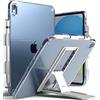 Ringke Fusion & Outstanding Compatibile con Cover iPad A16 / iPad 10th, Custodia Antiurto con Porta Penna e Supporto - Clear & Light Gray