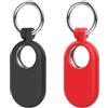 AIYAAIYA 2 Pezzi Custodia per Samsung Galaxy SmartTag2: AIYAAIYA Protezione in Silicone per Antiurto Progettata per Smart Tag 2 (2023) con Portachiavi per Portachiavi Portabagagli Zaino Pet (Nero + Rosso)