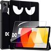 Rojeuinn Cover per Redmi Pad SE custodie+1 Pezzi Vetro Temperato,Gomma Protezione Protettivo,Ultra Sottile Antiurto Anti-Graffio TPU Flessibile Case-Don't Touch