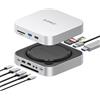 ORICO MiniLink Docking Station, Hub USB C con Case SSD M.2 SATA (Fino a 8TB), 5Gbps USB A 3.0/2.0 ×2, Lettore di Schede SD/TF, Compatibile con Mac mini M4/M4 Pro, MacBook, Macs- M410P
