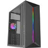 Mars Gaming MC-BLAZE, Case Gaming ATX, 1x Ventola Posteriore FRGB 80mm, Striscia LED RGB Frontale con Effetti Multipli, Finestra Laterale Completa, Mid-Tower PC con Ampia Capacità Interna, Nero