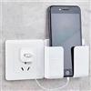 Generic Supporto per telefono da parete, senza punzonatura, supporto per telefono multifunzione, con gancio di ricarica, adatto per casa e ufficio, bianco