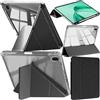 A-BEAUTY Custodia Compatibile con Honor Pad X8b/X8a 11 Pollici 2026/2024 con Portapenne, Sottile Supporto a Y 6-in-1, Guscio Posteriore Trasparente, Nero