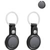 Generic Confezione da 2 custodie protettive per portachiavi AJBLG Air Tag Tracker anti-smarrimento, resistenti ed eleganti, impermeabili, anti-caduta, per cani e gatti, colore nero