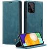 WJXEXRS Cover per Samsung Galaxy A53 5G, Custodia in Pelle Premium, Supporto Slot per Schede, Portafoglio Kickstand Flip Wallet Magnetica Custodie Porta Carte, Adatto per Galaxy A53 5G- Blu-verde