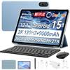 Blackview Mega2 tablet in offerta, android 15 tablet 12 pollici, 36 GB RAM + 256 GB memoria interna, tablet touch 2K FHD 120 Hz con batteria da 9000 mAh,tablet con penna, 4G LTE + WiFi 5G
