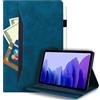 Generico DayQiQiPu Custodia per Samsung Galaxy Tab S7 FE SM-T730/T733/T735/T736 12,4 Pollici 2021 Caso Retrò in Pelle PU Flip Stand Cover Portafoglio Guscio dalla Texture Morbida e Auto Wake/Sleep,Blu Scuro