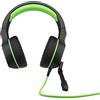 HP 400 Pavilion Gaming Cuffie, Comandi Integrati nel Cavo, Microfono Ripiegabile, Imbottitura in Finta Pelle Morbida su Auricolari e Base, Compatibile con PlayStation e Xbox, Nero/Verde