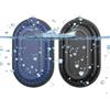 Jiziya Custodia Samung Galaxy SmartTag2 (2023), 2 cover in TPU con nastro adesivo, impermeabile, resistente agli urti e ai graffi, montaggio nascosto per auto, bicicletta, bagagli e portafoglio (nero + blu