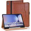Vkooer Custodia a portafoglio in pelle PU per Samsung Galaxy Tab S12 Plus 12,4 pollici 2026 (SM-X840/SM-X846B), custodia protettiva antiurto con supporto multi-angolo, custodia per S Pen - Nero