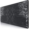 TITANWOLF - XXL Tappetino per Mouse da Gioco - Gaming Mousepad Extra Grande 900 x 400mm - Pad con Base in Gomma Antiscivolo - Spessore 3mm - Nero - Modello HUD
