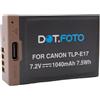 Dot.Foto LP-E17 Premium 7.2v / 1040mAh Batteria USB-C Ricaricabile per Canon EOS 77D, 200D, 200D Mark II, 250D, 750D, 760D, 800D, 850D / EOS RP, R50, R100