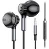 BENEWY ME910 Auricolari con Filo 3.5mm Cuffie con Microfono e Telecomando | Magnetico anti-groviglio, microfono e telecomando, jack 3.5mm per smartphone tablet PC, design leggero, stereo chiaro