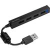 Speedlink Snappy Slim USB Hub, 4 Porte, USB 2.0, Passivo, Nero
