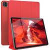 EAZY CASE - Coperchio di protezione per iPad Pro 11 (2018/2020/2021/2022) Smart Cover Tablet Smartcase per alzarsi in piedi, con funzione di stand Sleep Wake Up, in pelle sintetica, Rosso