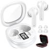 iMangoo Cuffie Bluetooth Senza Fili per iPhone 17 16 Samsung A16 A56 A36 S25 50H | Auricolari Bluetooth 5.3 con Mic,Cuffie Wireless con Ricarica USB-C,Cuffiette bluetooth Doppio Display LED,Cuffie Senza Fili