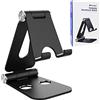 Simpeak Supporto per tablet, supporto per Dock compatibile per telefoni cellulari, accessori, ufficio, altri smartphone in alluminio - nero