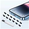 GENERIC 12 tappi antipolvere per iPhone 14, 13, 12, 11 (confezione da 13), include spazzola per la pulizia delle porte, custodia protettiva per porta piatta, colore nero