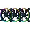 Razer Kunai Chroma Hydraulic RGB LED PWM Perform. Fan (140mm)- Ventole idrauliche aRGB PC (Silenziose, Potenti, collega fino a 8 ventole, Supporto controller ventola PWN, Chroma aRGB) 3 ventola, Nero