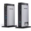 WAVLINK USB C Docking Station con 3 HDMI, Displaylink Laptop Dock Triplo Monitor 4K+Dual 2K, 100W di ricarica per M1 M2 M3 Mac e Windows, 5 porte USB, 2DP, porta Ethernet 1Gbps, Audio/Mic, SD/TF