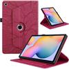 TEDTIKJT Cover per Samsung Galaxy Tab A7 Lite 8.7 Pollice 2021 SM-T227/ T225/ T220 Custodia Pelle PU 360 Ruotabile Supporto Flip Protettiva Tablet Cover, Rosso Albero