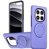 Generic Custodia magnetica per Xiaomi Redmi Note 14/14 Pro/14 Pro Plus/15/15 Pro/15 Pro Plus 5G, cavalletto girevole a 360°, custodia antiurto con supporto magnetico per auto (viola, Note 15 5G)