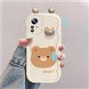 hdqICase Custodia Cartone Animato 3D Compatibile con Xiaomi 12 Lite | Cover TPU con Bordi Curvi Antiurto,con Simpatici Conigli,Rane e Orsi