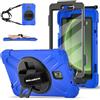 BRAECN Custodia per Galaxy Tab Active 5/Active 3 8 Pollici Antiurto Robusto | Cover con Integrato Pellicola Prottetiva, Supporto Girevole a 360° e Cinturino a Mano, Portapenne, Tracolla Portatile, Rosso