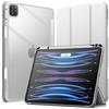 JETech Custodia per iPad Pro 11 4/3/2/1 (2022/2021/2020/2018), Argento | Cover Retro Trasparente Cristallino, Supporto Tri-Pieghevole, Antiurto Sottile
