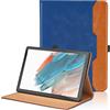 Oduio Custodia per Samsung Galaxy Tab A8 2021/2022 10.5 pollici (SM-X200/SM-X205) Pelle Tablet Case, Multi-angli Supporto Pieghevole Cover Protettiva con Tasca, Pencil Loop, Auto Sveglia/Sonno - Blu