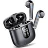 Jesebang Cuffie Bluetooth, Auricolari 5.4 con Stereo HiFi Immersivo, Auricolare | 4 HD Mic, Mini Cuffiette Bluetooth IP7 Impermeabili, Jesebang Cuffie Senza Fili per iphone/samsung, LED, 30 Ore, Nero (2026)