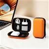Generic 2 custodie antiurto in EVA rigida, organizer per cavi da viaggio, custodia impermeabile portatile da viaggio con tasca in rete, adatta per cavi e auricolari, arancione