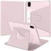 YeaQuelior Custodia per Honor Pad X8a / X8b 11 2024/2026, Rosa | Girevole Pelle PU + Acrilico Trasparente per Supporto Rotante/Slot per Penna