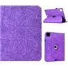 ONETHEFUL Custodia Rotante per iPad Air 11 M3/M2 (2025/2024), iPad Pro 11 inch (4./3./2./1.Gen) - Pelle PU Protettiva con Rotazione 360°, Supporto, Scomparti per Carte e Portapenne | Viola