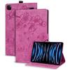 Succtopy Custodia iPad Pro 12.9 Pollici 6a/5a/4a Generazione(2022/2021/2020) Cover in Pelle PU Flip Portafoglio con Porta Penna iPad Pro 12.9 2022/2021 Custodia con Funzione di Supporto Rosso Rosa