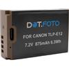 Dot.Foto LP-E12 Premium 7.2v / 875mAh Batteria USB-C Ricaricabile per Canon EOS-M, M2, M10, M50, M50 Mark II, M100, M200, 100D / PowerShot SX70 HS