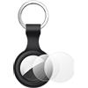 AXFEE Portachiavi AirTag, silicone,Localizzatore di Chiavi AirTag Portatile | per Zaini e Animali Domestici, per Cover Protettiva per Tracker per AirTag, Forte il Segnale GPS-Nero