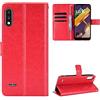 QiongniAN Cover per LG K22 2020,Custodia per LG K22 LM-K200BMW / K22+ LM-K200BAW Custodia Portafoglio in Pelle Flip Case Red